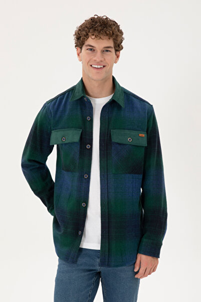 U.S. Polo Assn. Cămașă cu mânecă lungă pentru bărbați, albastru marin 50296047-VR033