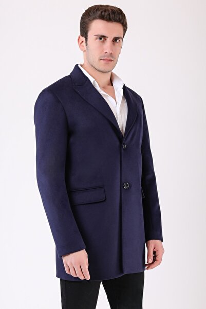 Leather Club Lacivert Roma Kaşmir Kaban