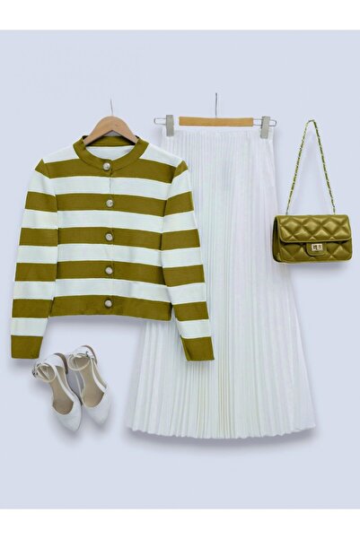 HİJABAYA Κοντή ζακέτα με μεταλλικά κουμπιά Ringelli