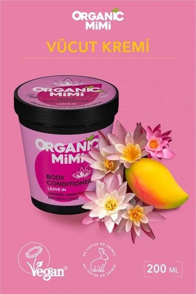 ORGANİC MİMİ Nemlendirici Vücut Losyonu Mango & Nilüfer Çiçeği 200 ml | Vegan...