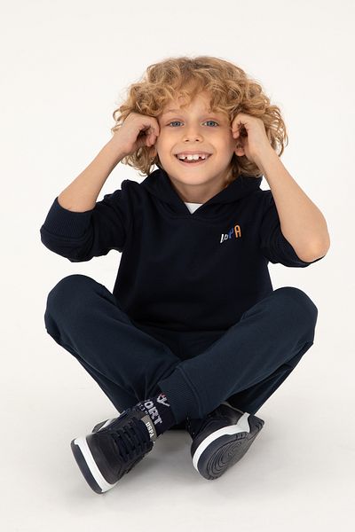 U.S. Polo Assn. Boy's Navy Blue Hooded Sweatshirt 50293489 -Vr033