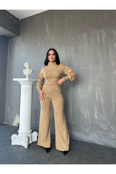 kamacibutik Turtleneck Double Knitwear Set