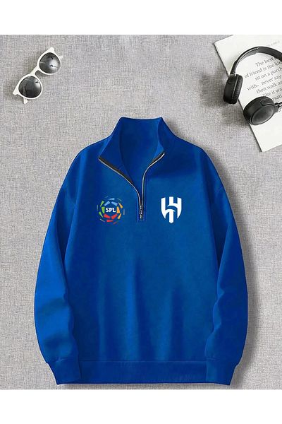 Pisa Art KAl-Hilal Σαουδική Αραβία Pro League Ειδικού Σχεδιασμού Μισό Φούτερ με φερμουάρ