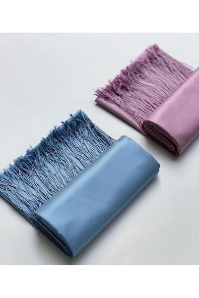 ARMANDA Silk Shawl - Denim Blue
