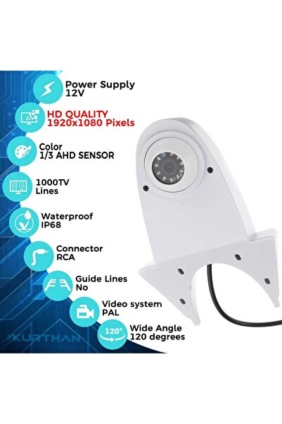 Twogo PANELVAN ARAÇLARA ÖZEL TELESKOP TİP ARAÇ GERİ GÖRÜŞ TEPE KAMERASI 12 VOLT