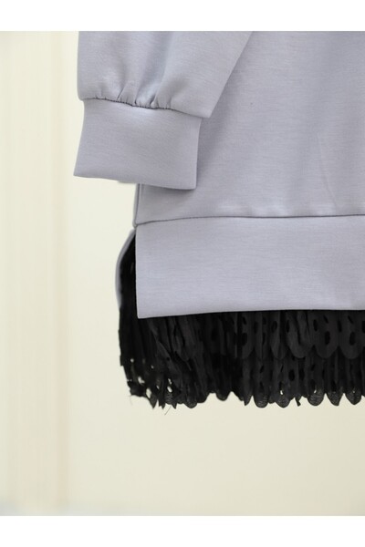 HİJABAYA Skirt Scalloped Crew Neck Tunic