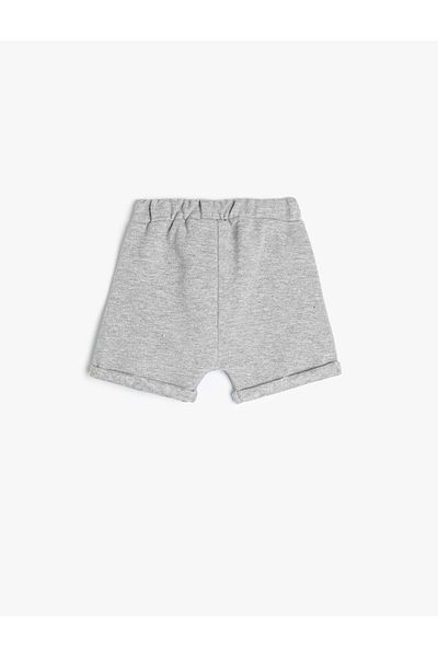 Koton Basic Shorts with Tie Waist Pockets and Parachute Pocket Detail