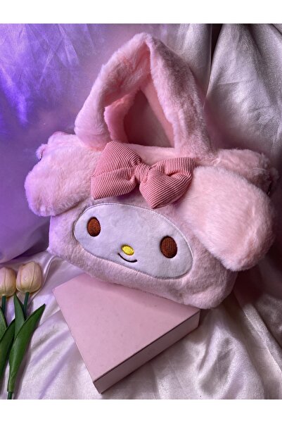 SANRIO My melody pudra pembesi peluş askılı kol çantası
