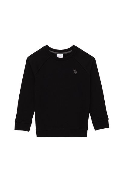 U.S. Polo Assn. Boy's Black Basic Crew Neck Sweatshirt 50293633 -Vr046