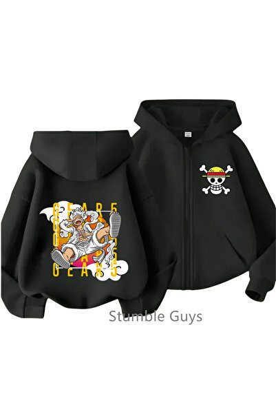 GALASHOP سترة بغطاء للرأس بسحاب من Anime بأكمام طويلة من Luffy Zoro