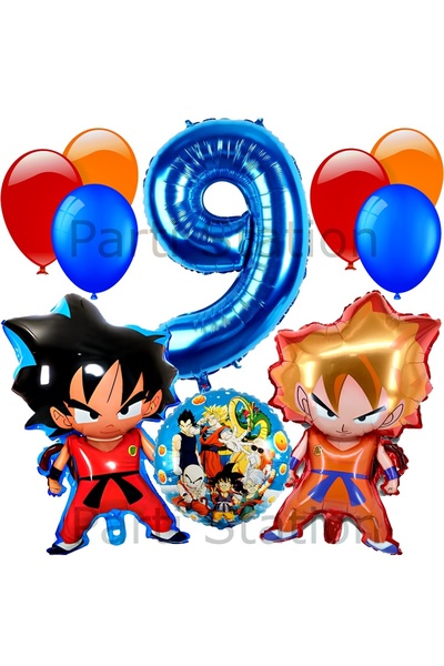 Parti Station Anime Dragon Ball 9 Yaş Balon Set Vegeta  ve Son Goku Balon  Dr...