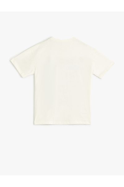 Koton Cotton Oversize T-Shirt - Surf Printed, Short Sleeve, Crew Neck