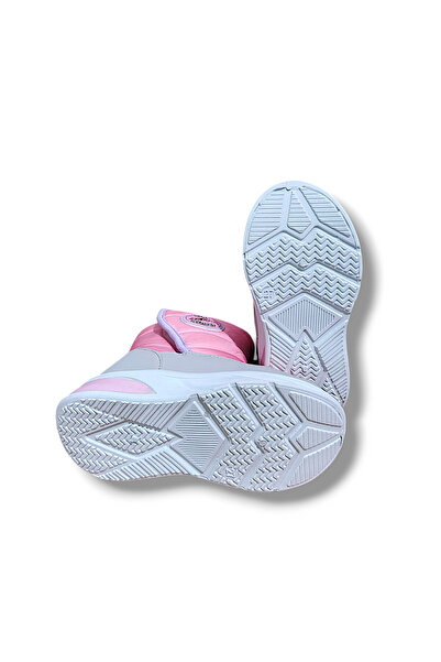 MODA Pembe Renk Lila Gri Detaylı Cırt Cırtlı Yünlü Kaydırmaz Su Geçirmez  Kışlık Ayakkabı Bot&Bootie