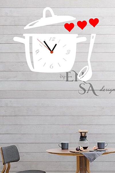 Ensa Design Mutfak Duvar Saati Tencere Kapak Modelli - İsim Yazılabilir