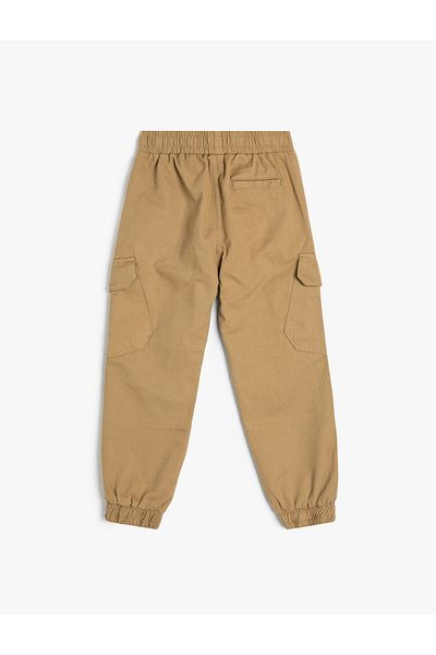 Koton Cotton Jogger Pants - Elastic Waist and Pocket Detail