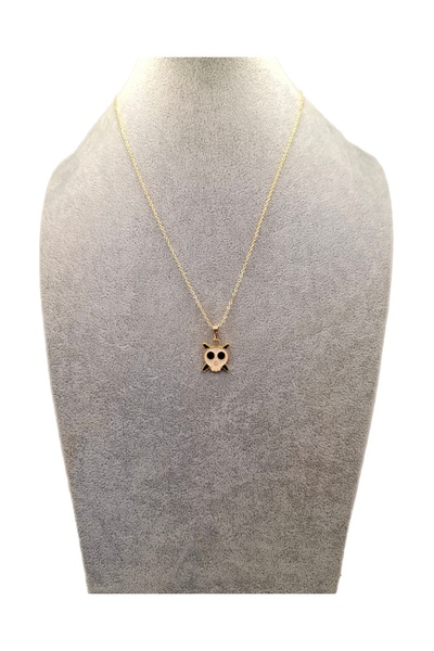 Han Ticarethane Gold Color Skull Model Necklace