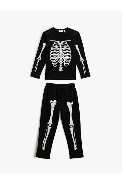 Koton Chlapčenský čierny pyžamový set