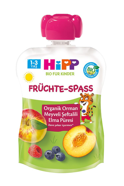 Hipp Organik Orman Meyveli Şeftalili Elma Püresi 90 gr