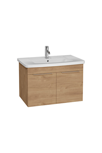 VitrA Quadrum 62543 Lavabo Dolabı, Kapaklı, 80 Cm, Altın Meşe