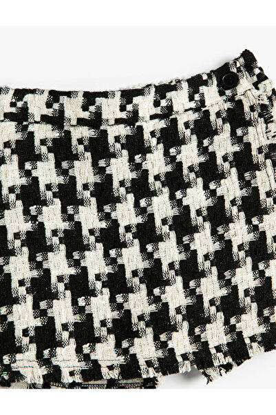 Koton Tüvit Şort Etek Anvelop Düğme Kapamalı