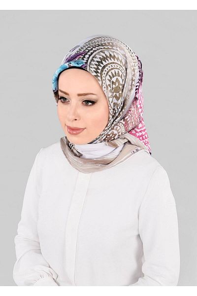 TRENDTESETTÜR ΓΥΝΑΙΚΕΙΑ ΚΡΕΜΑ (CREAM-PURPLE) T 12844 ΦΟΥΝΤΟΥΡΑ ΜΕ ΣΧΕΔΙΟ