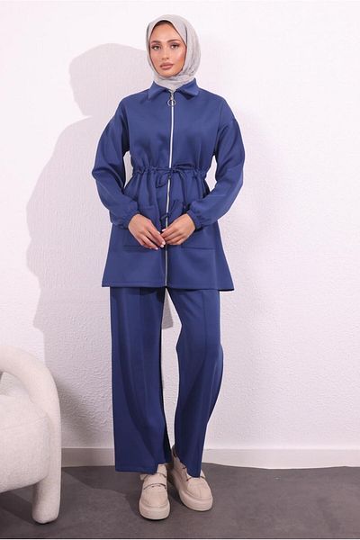 TRENDTESETTÜR Σετ γυναικείο παντελόνι κατάδυσης Navy Blue - T 5654