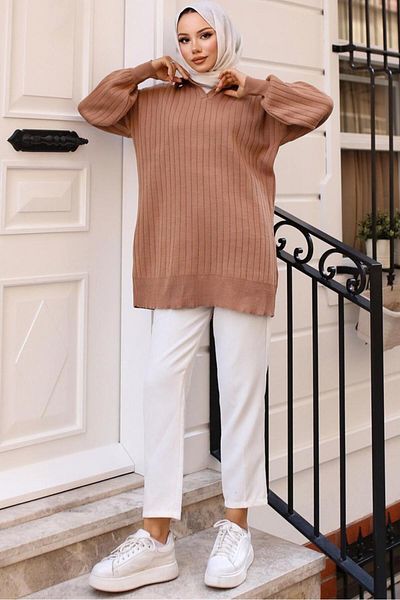TRENDTESETTÜR Women Mink Knitting Tunic t 93011
