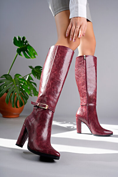 Topuk Sesim Mary Patterned Heeled Boots