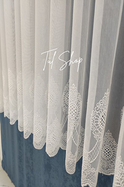 evihtiyaclarim by IOC Anti-Wrinkle Suitable for Any Room 304 Skirt Titi Model 1/2 Sparse Pleated Tulle Curtain