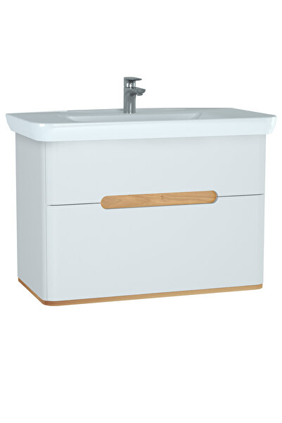 VitrA Sento 60826 Lavabo Dolabı, Çift Çekmeceli, 100 cm, Mat Beyaz