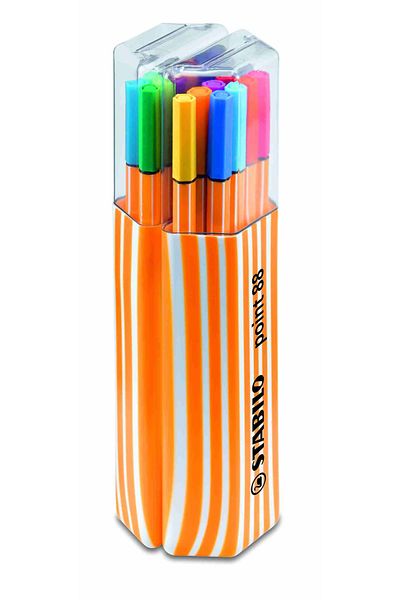 Stabilo Point 88 - Fine Felt Tip Pen - Dual Pack - Assorted Colors - 20 Pcs