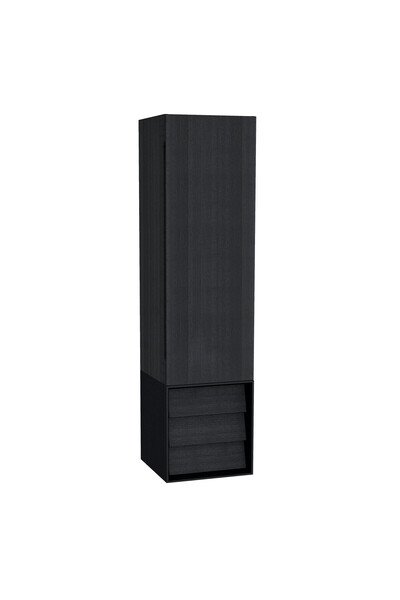 VitrA Frame 61261 Boy Dolabı, Çekmeceli, 40 Cm, Hareli Siyah Meşe / Sağ