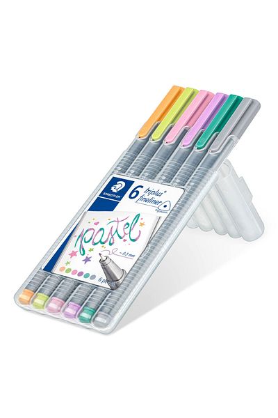 Staedtler Triplus Pastel Colored Triangle Fineliner Pen Set - 6 Pieces 362 Csb6