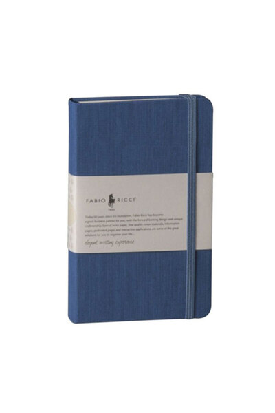 Fabio Ricci Lepidus 9x14 Lastikli Çizgisiz Defter Saks Mavi 1041