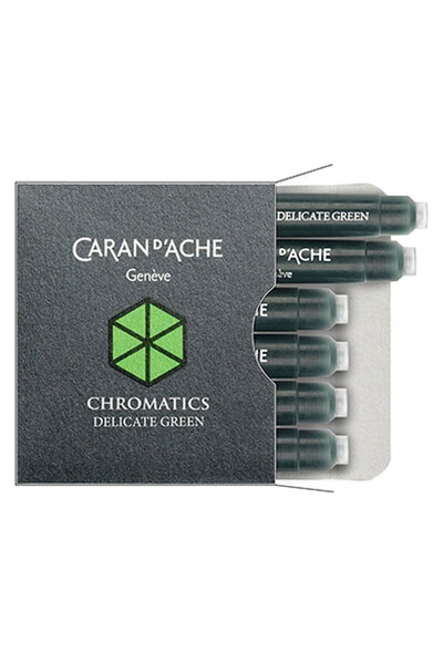 Caran d'Ache Мастилени патрони Деликатен зелен, Комплект от 6 броя, Caran d'A...