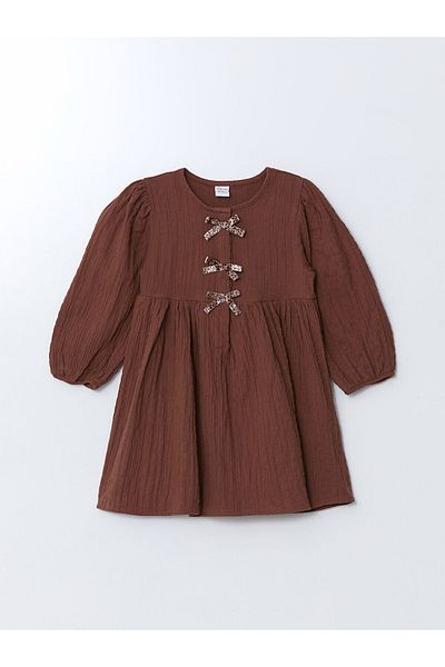 LC Waikiki Lcw Crew Neck Muslin Baby Girl Dress
