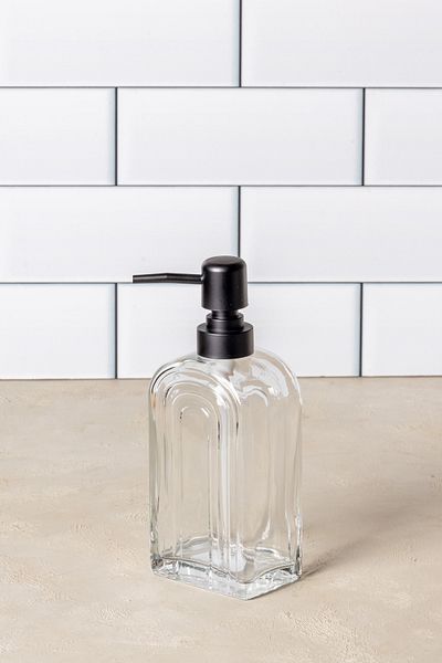 FH finehome Μαύρος διανομέας υγρού σαπουνιού Bolina Glass