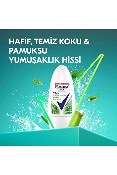 Rexona Üstün Koruma Kadın Roll On Deodorant Bambu & Aloe Vera 72 Saat Kesintisiz Koruma 50 ml X2