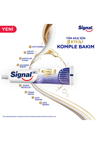 Signal Komple Bakım 8 Etki Diş Macunu Tam Koruma Çürük Karşıtı Ve Diş Beyazlatıcı 75 Mlx4
