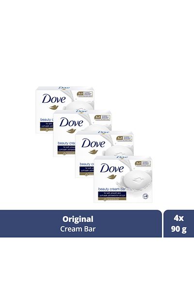 Dove Beauty Cream Bar Solid Beauty Soap Original Moisturizing Effect 90 g X4 Pieces
