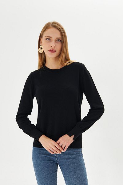 Irmak Kerekli Pulover de damă negru cu decolteu rotund Pulover de damă Old Money K2706