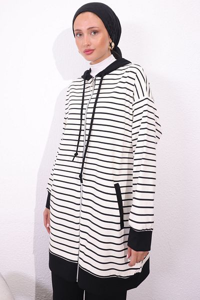 benguen Ecru 4513 Striped Double Set