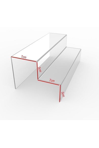 BUBİSTUDİOS 25 Cm Plexi Transparent Ladder Display Stand - DDLC-217