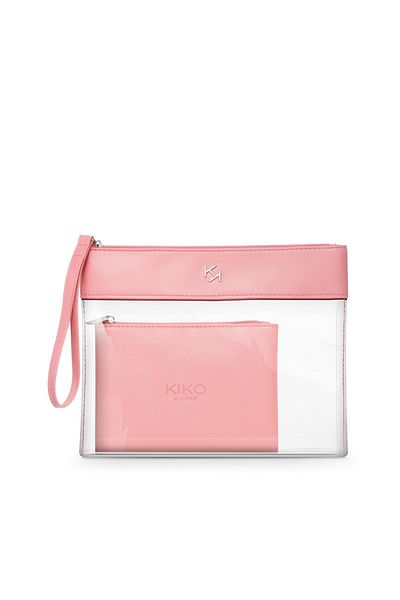 Kiko Transparent Beauty Case 003 Pink - Makeup Bag