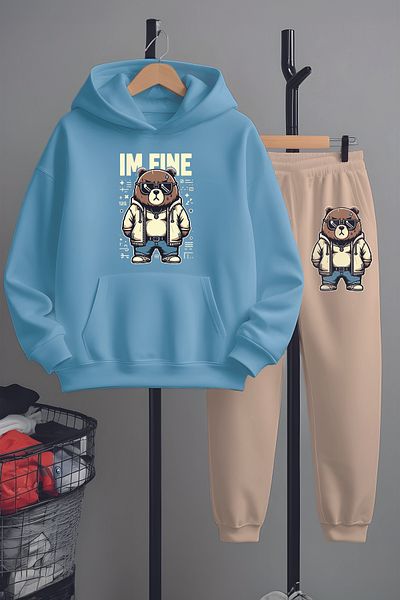 MYADA Set de trening pentru copii I'm Style Teddy Bear Printed Bottom Top 22515