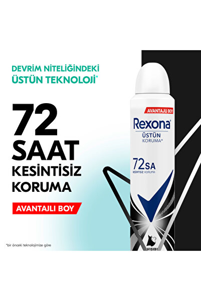 Rexona Kadın Sprey Deodorant Invisible Beyaz Iz Sarı Leke Karşıtı 72 Saat Kesintisiz Üstün Koruma 20