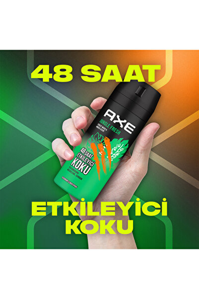 Axe Erkek Sprey Deodorant Jungle Fresh 48 Saat Etkileyici Koku 150 ml X3 Adet
