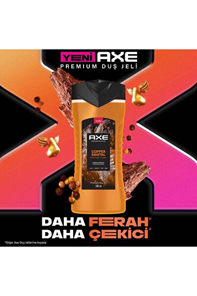 Axe Premium Collection Duş Jeli Copper Santal 3 In 1 Vücut Saç Yüz 300 ml X2