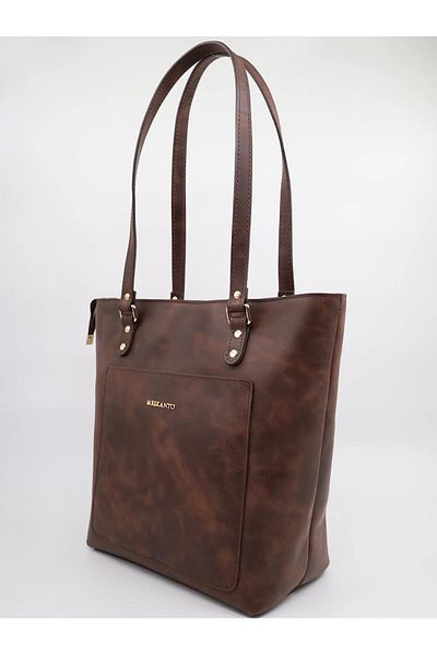 Meskanto Bitter Brown Tote Genuine Leather Women's Shopping Shoulder Bag