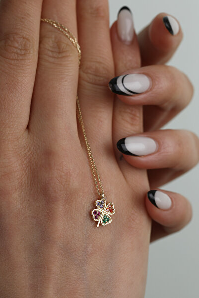 Kolyecik Altın Yonca Kolye